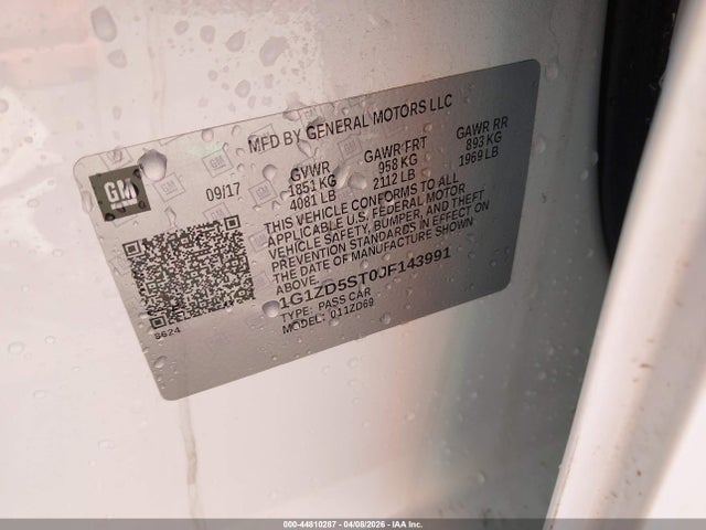 1G1ZD5ST0JF143991 Chevrolet MALIBU LT