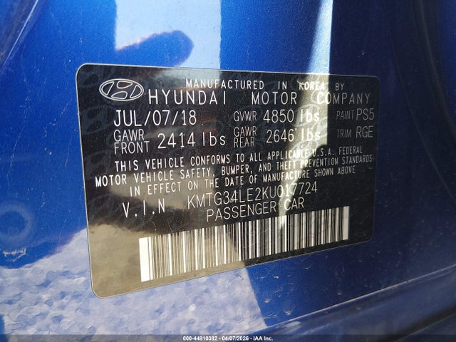 Продаж на аукціоні авто 2019 Genesis G70, vin: KMTG34LE2KU017724, номер лоту: 44810382