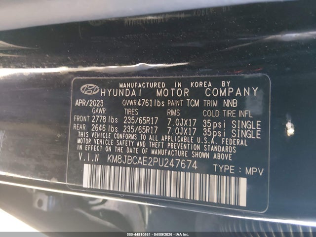 Hyundai TUCSON SEL 2023 KM8JBCAE2PU247674 Image 9