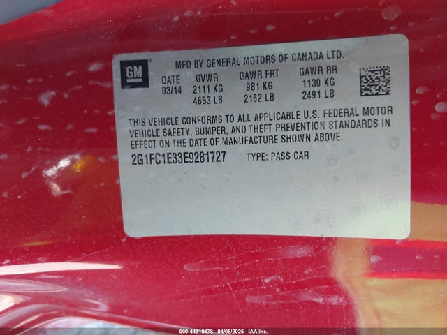 2G1FC1E33E9281727 Chevrolet CAMARO LT