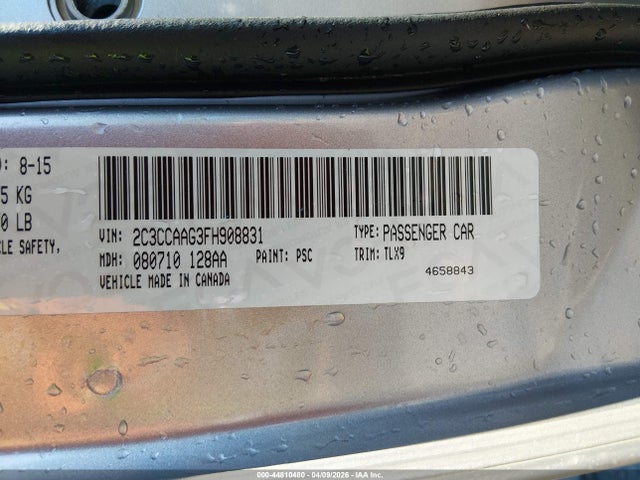 44810480 :رقم المزاد ، 2C3CCAAG3FH908831 vin ، 2015 Chrysler 300 Limited مزاد بيع
