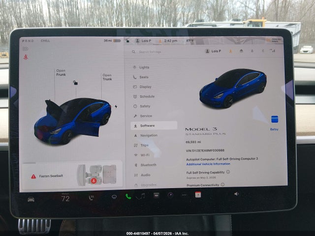 Aukcja sprzedaży 2021 Tesla Model 3 Standard Range Plus Rear-wheel Drive, vin: 5YJ3E1EA8MF030988, numer aukcji: 44810497