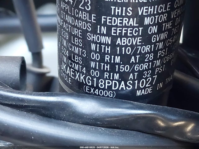 JKAEXKG18PDAS1027 Kawasaki EX400