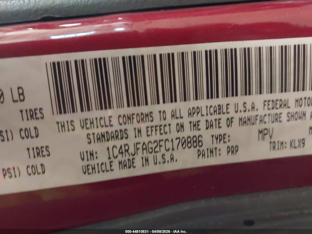 Aukcja sprzedaży 2015 Jeep Grand Cherokee Altitude, vin: 1C4RJFAG2FC170886, numer aukcji: 44810531