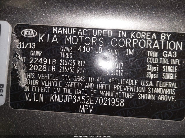 2014 KIA SOUL KNDJP3A52E7021958 Photo 8