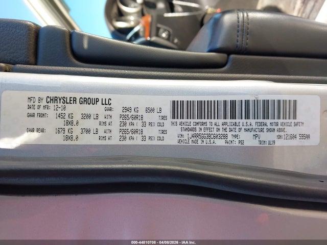 44810708 :رقم المزاد ، 1J4RR5GG3BC603288 vin ، 2011 Jeep Grand Cherokee Limited مزاد بيع