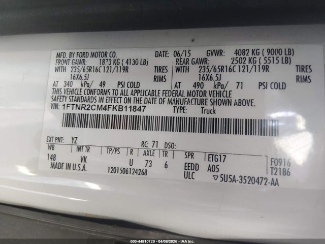 1FTNR2CM4FKB11847 Ford Transit-250