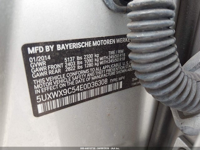 2014 Bmw X3 Xdrive28i მანქანა იყიდება აუქციონზე, vin: 5UXWX9C54E0D36308, აუქციონის ნომერი: 44810735