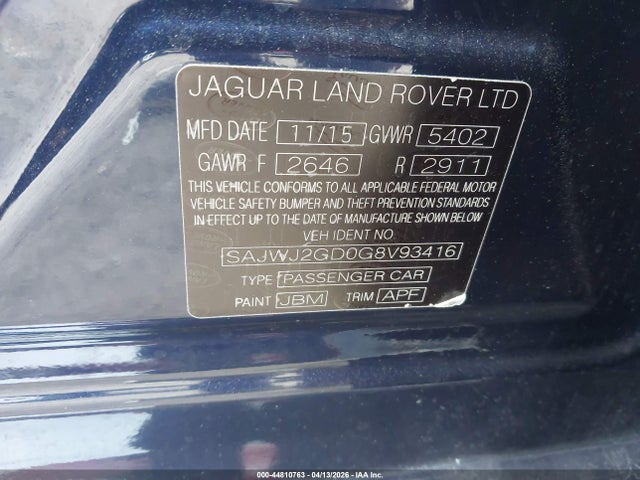 2016 JAGUAR XJ SAJWJ2GD0G8V93416 Photo 8