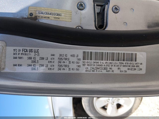 Aukcja sprzedaży 2015 Jeep Compass Sport, vin: 1C4NJCBA4FD313693, numer aukcji: 44810795