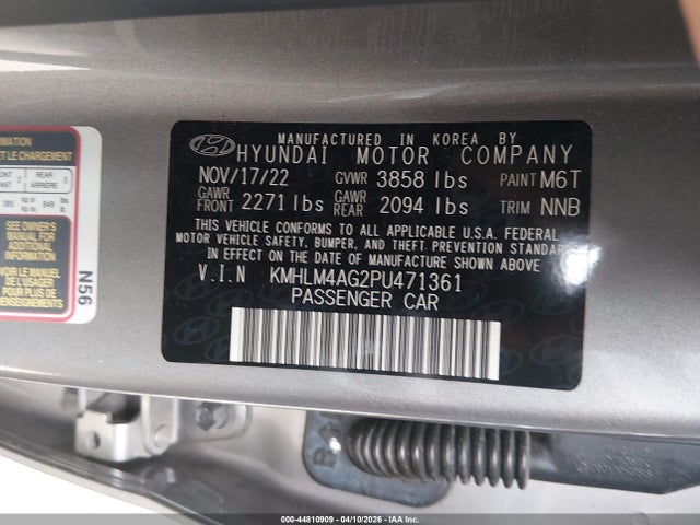 Hyundai ELANTRA SEL 2023 KMHLM4AG2PU471361 Image 9