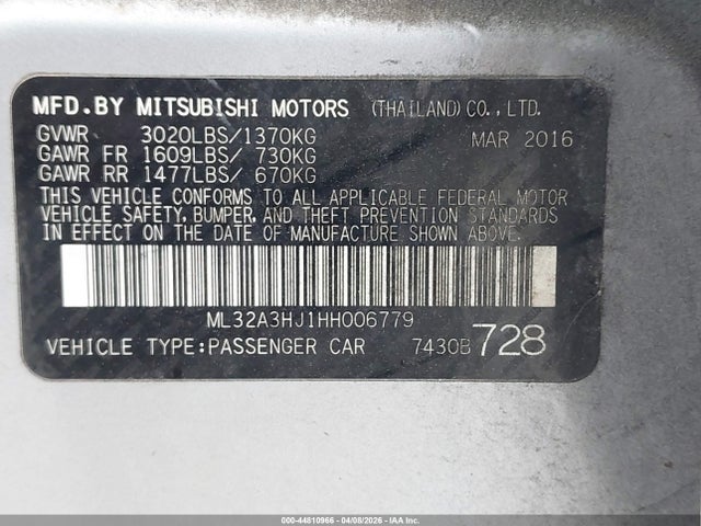 2017 MITSUBISHI MIRAGE ML32A3HJ1HH006779 Photo 8