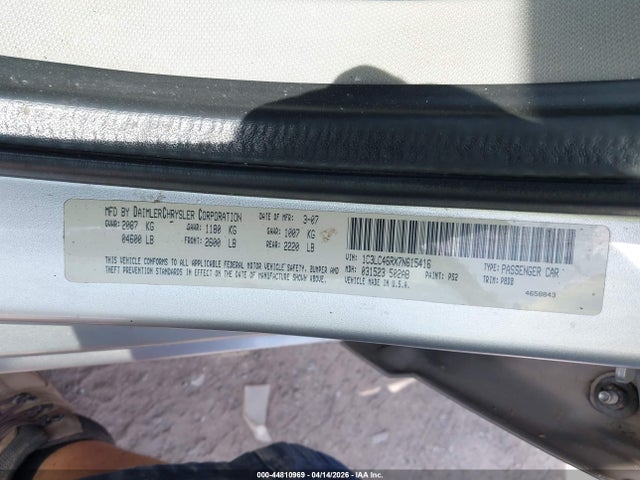 Aukcja sprzedaży 2007 Chrysler Sebring, vin: 1C3LC46RX7N615416, numer aukcji: 44810969