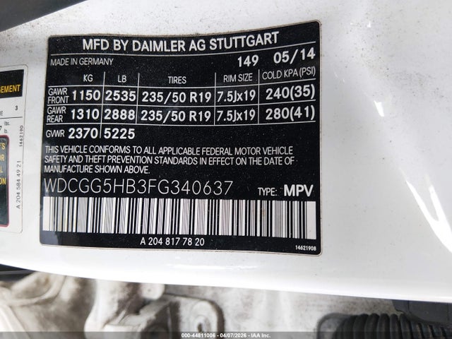 2015 MERCEDES-BENZ GLK 350 WDCGG5HB3FG340637 Photo 8