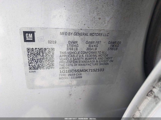 Chevrolet CRUZE LS 2019 1G1BC5SM0K7152103 Image 9