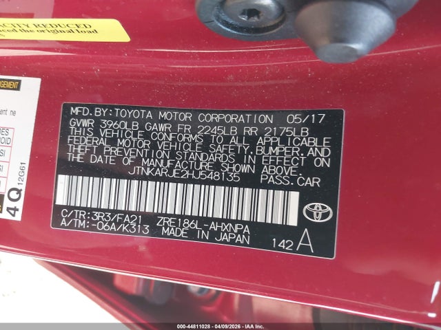 JTNKARJE2HJ548135 Toyota COROLLA IM