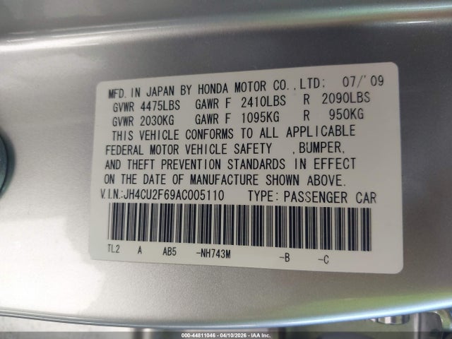 2010 ACURA TSX JH4CU2F69AC005110 Photo 8