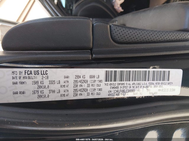 1C4RJFN96JC308983 Jeep Grand Cherokee Trackhawk 4x4