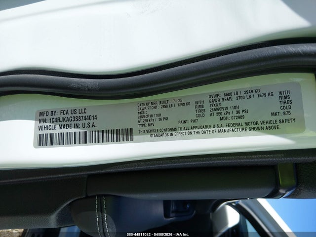 1C4RJKAG3S8744014 Jeep Grand Cherokee L Laredo X 4x4