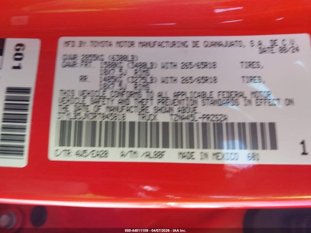 Продаж на аукціоні авто 2024 Toyota Tacoma Trd Sport, vin: 3TYLB5JN3RT045818, номер лоту: 44811109
