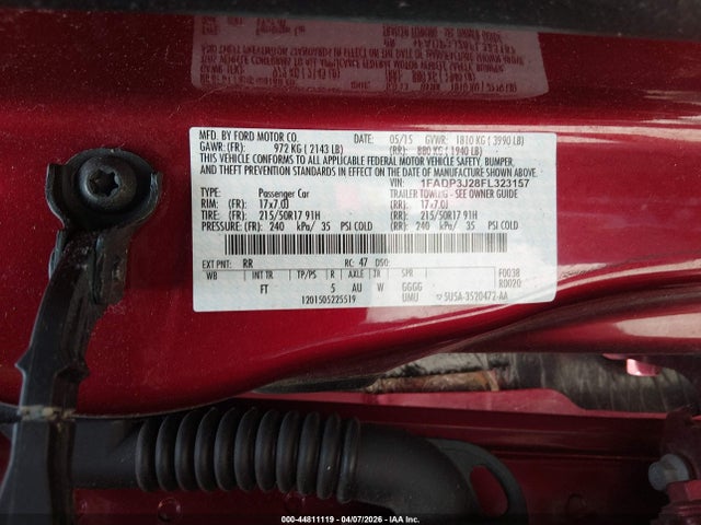 Продаж на аукціоні авто 2015 Ford Focus Titanium, vin: 1FADP3J28FL323157, номер лоту: 44811119
