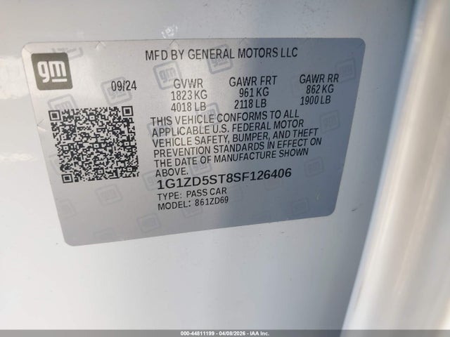 2025 CHEVROLET MALIBU 1G1ZD5ST8SF126406 Photo 8