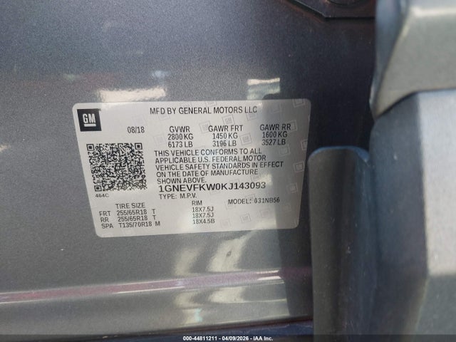 Chevrolet Traverse Ls 2019 1GNEVFKW0KJ143093 Image 9