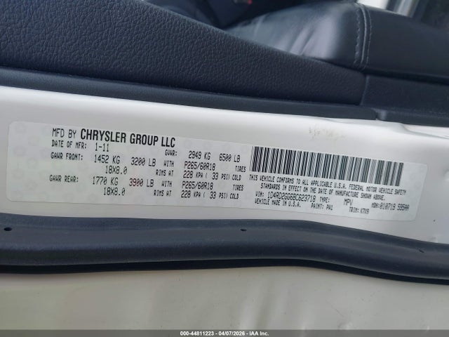 44811223 :رقم المزاد ، 1D4RD2GG6BC623718 vin ، 2011 Dodge Durango Express مزاد بيع