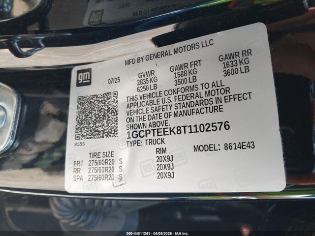 Продаж на аукціоні авто 2026 Chevrolet Colorado Trail Boss, 4wd, vin: 1GCPTEEK8T1102576, номер лоту: 44811241