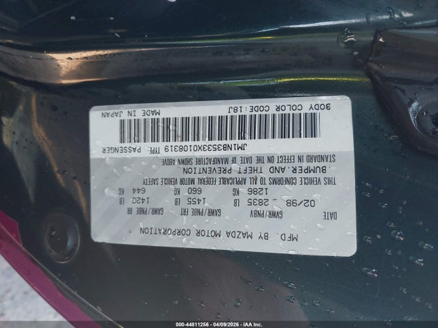 Auction sale of the 1999 Mazda Mx-5 Miata Leather Pkg/popular Equipment Pkg/sports Pkg/touring Pkg, vin: JM1NB3533X0108319, lot number: 44811256