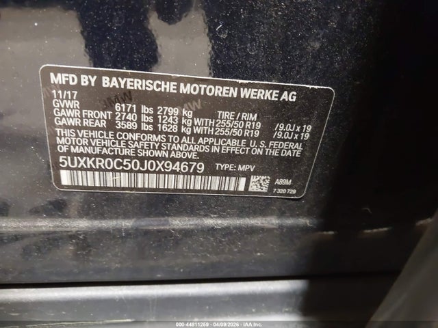 Продажа на аукционе авто 2018 Bmw X5 Xdrive35i, vin: 5UXKR0C50J0X94679, номер лота: 44811259