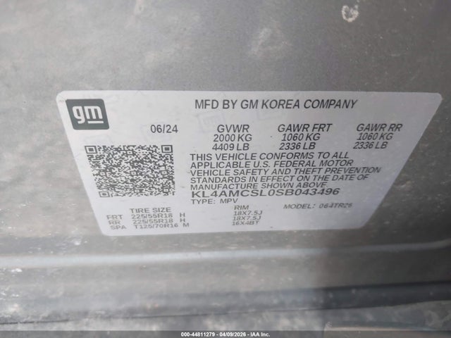 Aukcja sprzedaży 2025 Buick Encore Gx Preferred Awd, vin: KL4AMCSL0SB043496, numer aukcji: 44811279