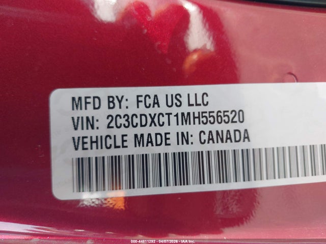 Aukcja sprzedaży 2021 Dodge Charger R/t Rwd, vin: 2C3CDXCT1MH556520, numer aukcji: 44811292
