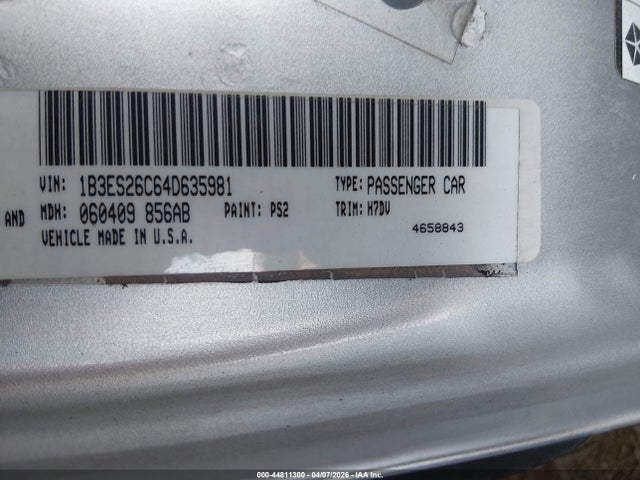 Продажа на аукционе авто 2004 Dodge Neon Se, vin: 1B3ES26C64D635981, номер лота: 44811300