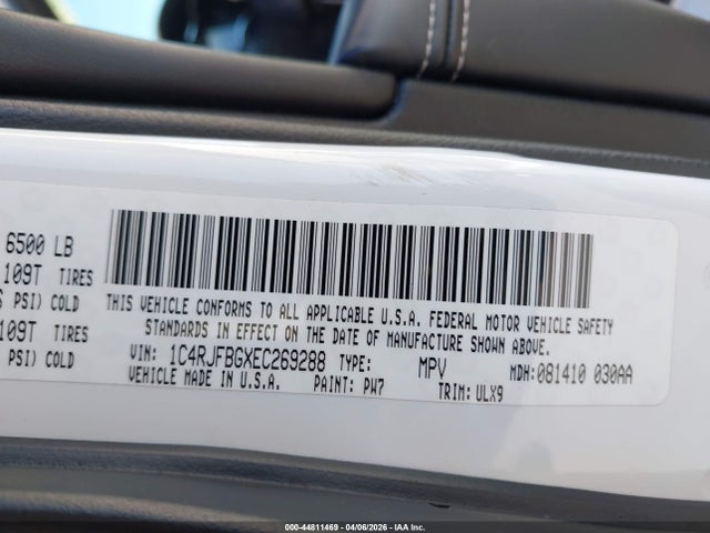 1C4RJFBGXEC269288 Jeep Grand Cherokee Limited