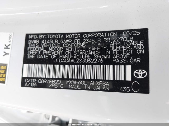 Toyota Prius Le 2025 JTDACAAU2S3062276 Image 9