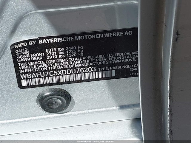 2013 BMW 535I WBAFU7C5XDDU76203 Photo 8