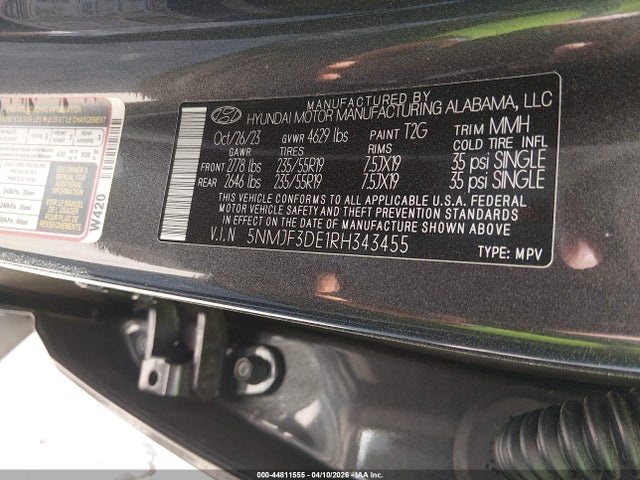 Auction sale of the 2024 Hyundai Tucson Sel, vin: 5NMJF3DE1RH343455, lot number: 44811555