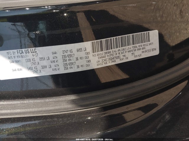 Aukcja sprzedaży 2017 Chrysler Pacifica Touring-l, vin: 2C4RC1BG6HR756951, numer aukcji: 44811618