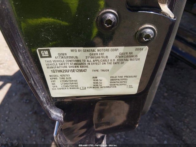 44811703 :رقم المزاد ، 1GTHK29U15E129647 vin ، 2005 Gmc Sierra 2500hd Sle مزاد بيع
