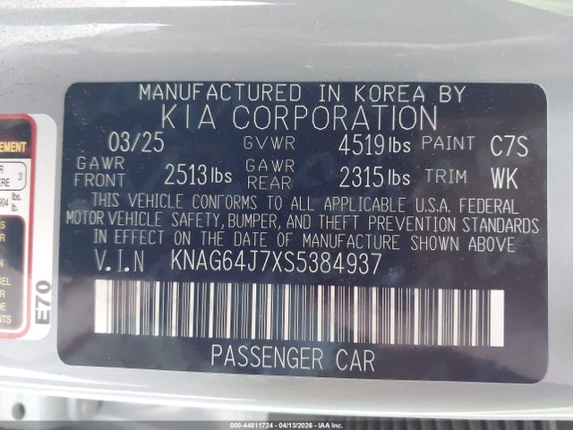 KIA K5 Gt-line 2025 KNAG64J7XS5384937 Image 9