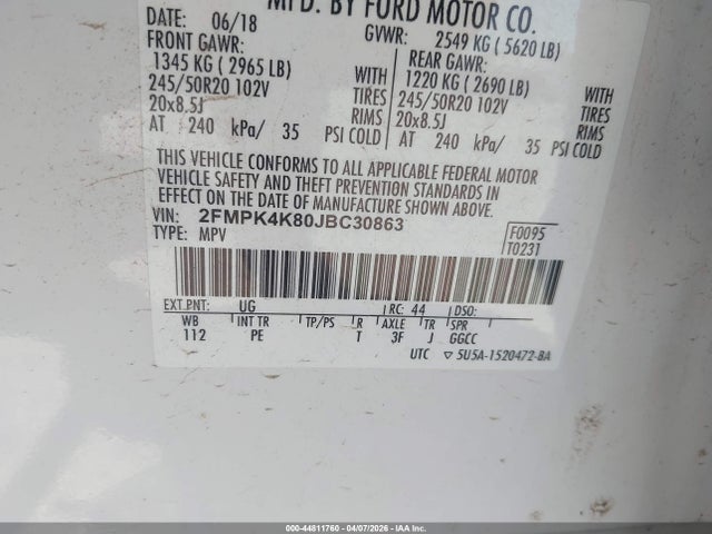 2018 FORD EDGE 2FMPK4K80JBC30863 Photo 8