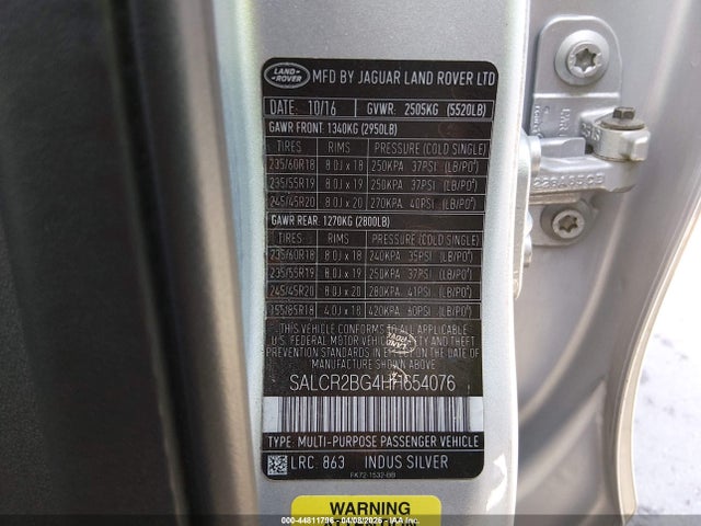 SALCR2BG4HH654076 Land Rover Discovery Sport Hse