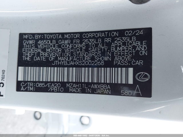 Lexus Ux 300h 2025 JTHYBJAHXS2002268 Image 9
