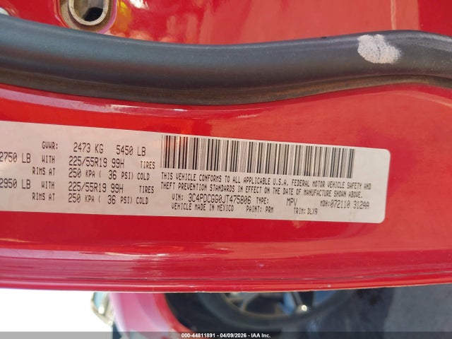 44811891 :رقم المزاد ، 3C4PDCGG0JT475806 vin ، 2018 Dodge Journey Crossroad مزاد بيع