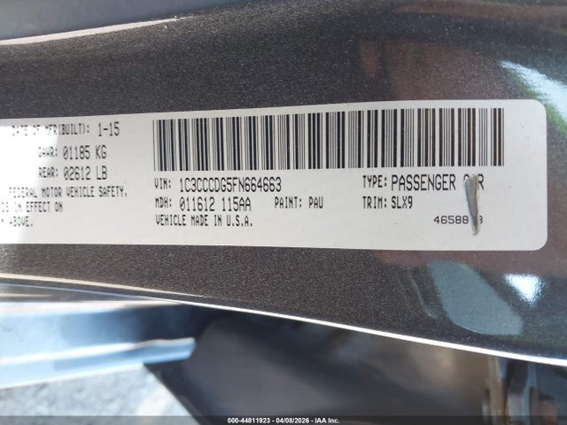 Aukcja sprzedaży 2015 Chrysler 200 S, vin: 1C3CCCDG5FN664663, numer aukcji: 44811923