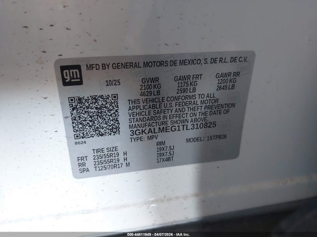 Продаж на аукціоні авто 2026 Gmc Terrain Fwd Elevation, vin: 3GKALMEG1TL310825, номер лоту: 44811949