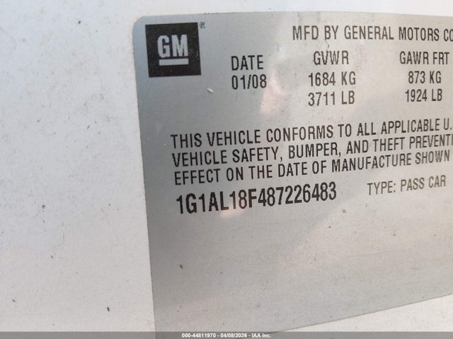 2008 CHEVROLET COBALT 1G1AL18F487226483 Photo 8