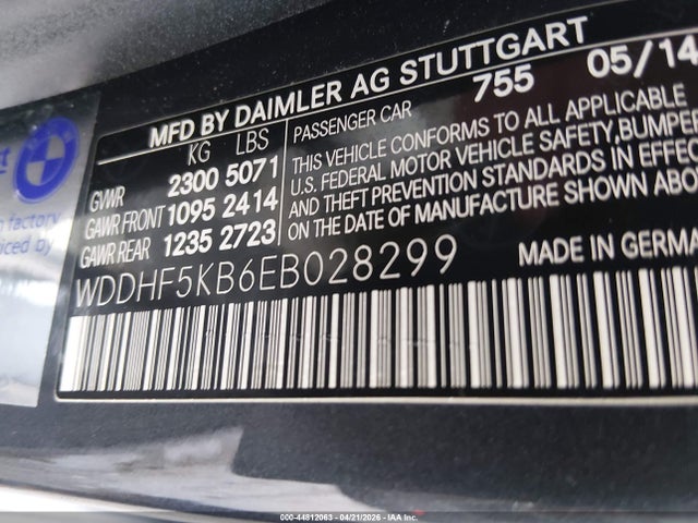 Aukcja sprzedaży 2014 Mercedes-benz E 350, vin: WDDHF5KB6EB028299, numer aukcji: 44812063