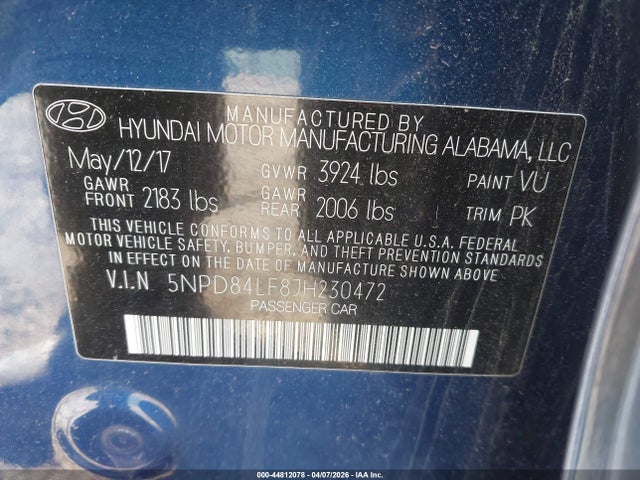 Продажа на аукционе авто 2018 Hyundai Elantra Sel, vin: 5NPD84LF8JH230472, номер лота: 44812078
